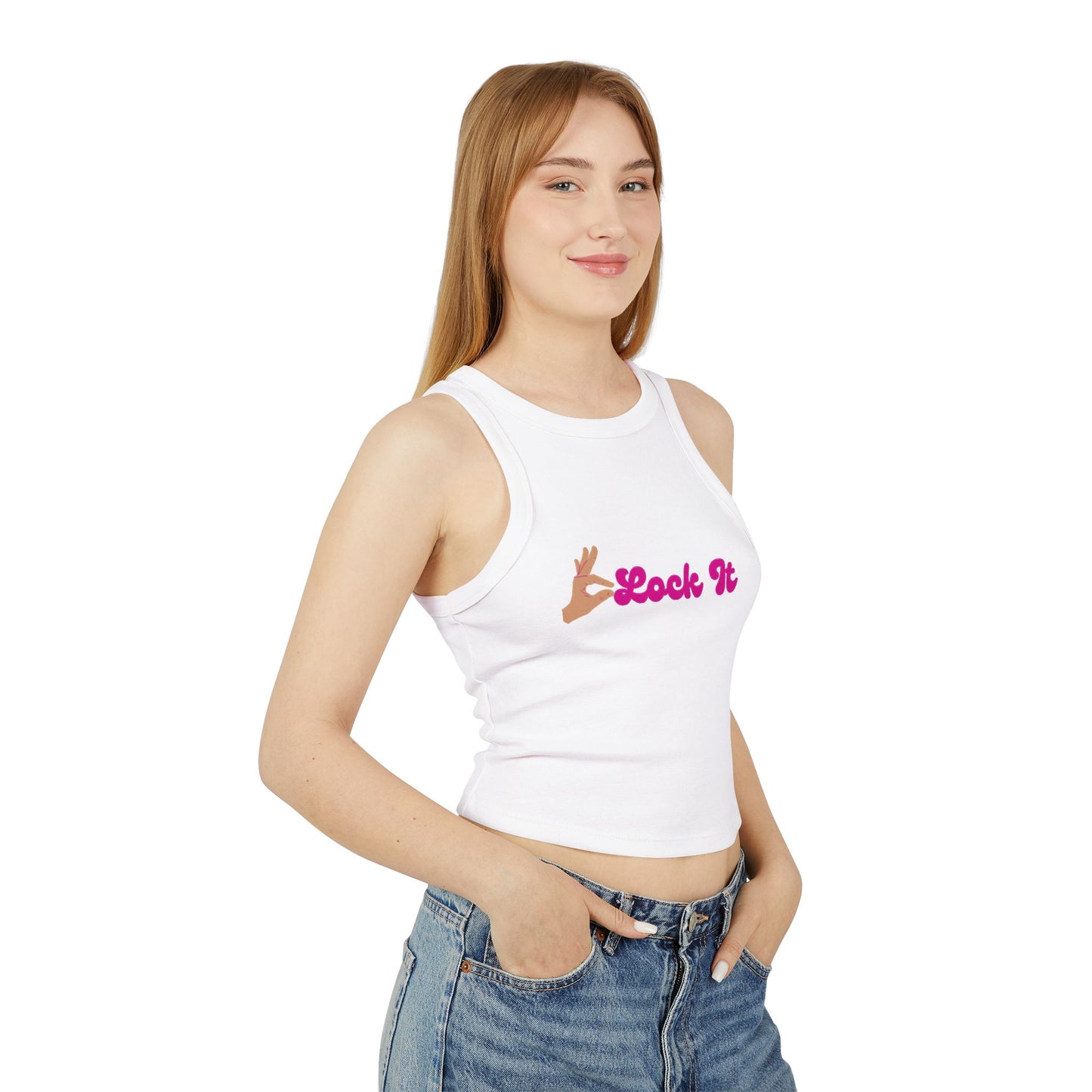 Pink Clock it Crop Tee