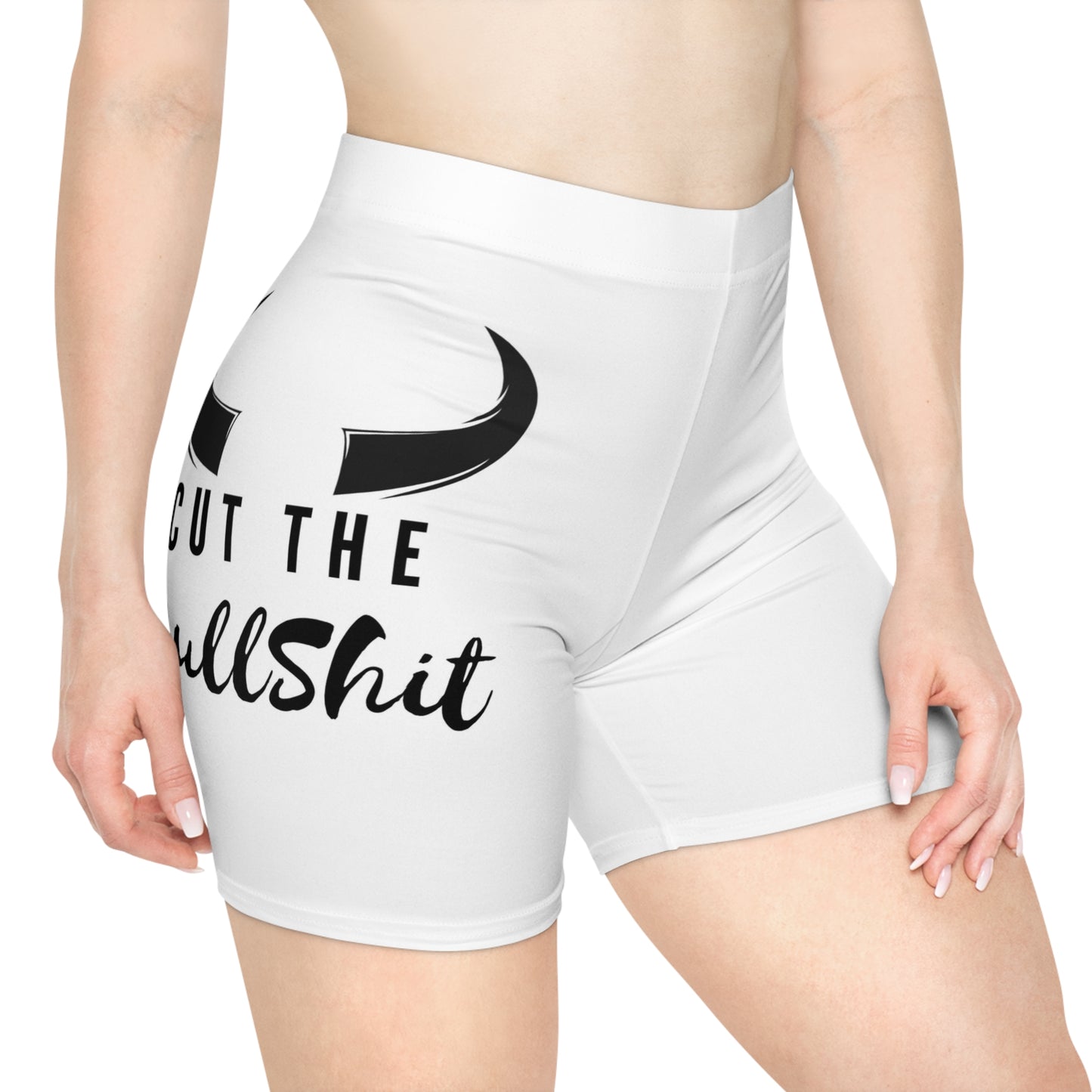 White Cut The BS Women's Biker Shorts