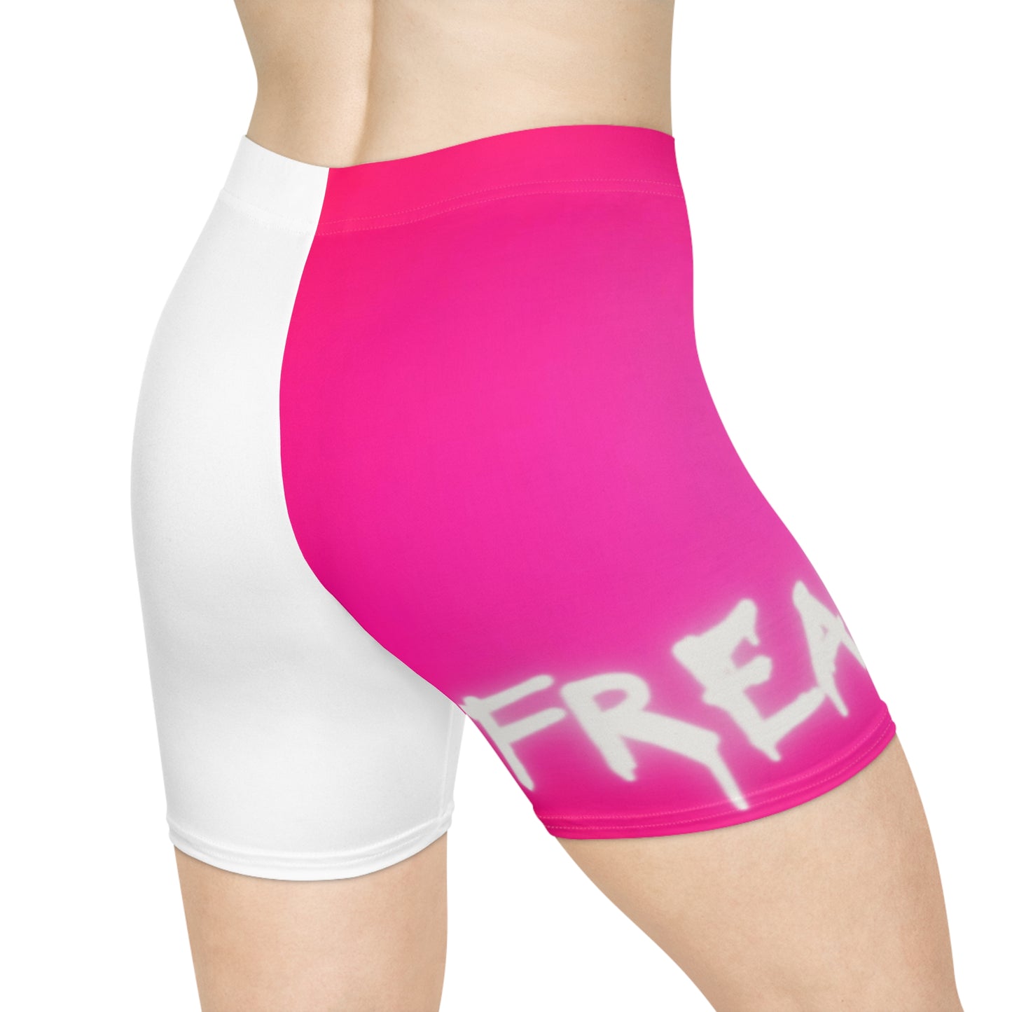 Pink/White Freaky Biker Shorts