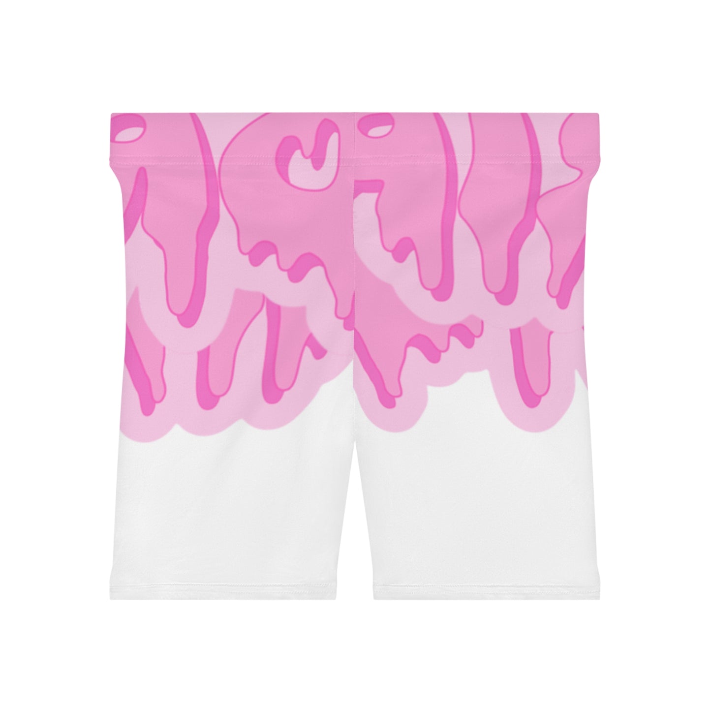 Pink/White Women's Biker Shorts