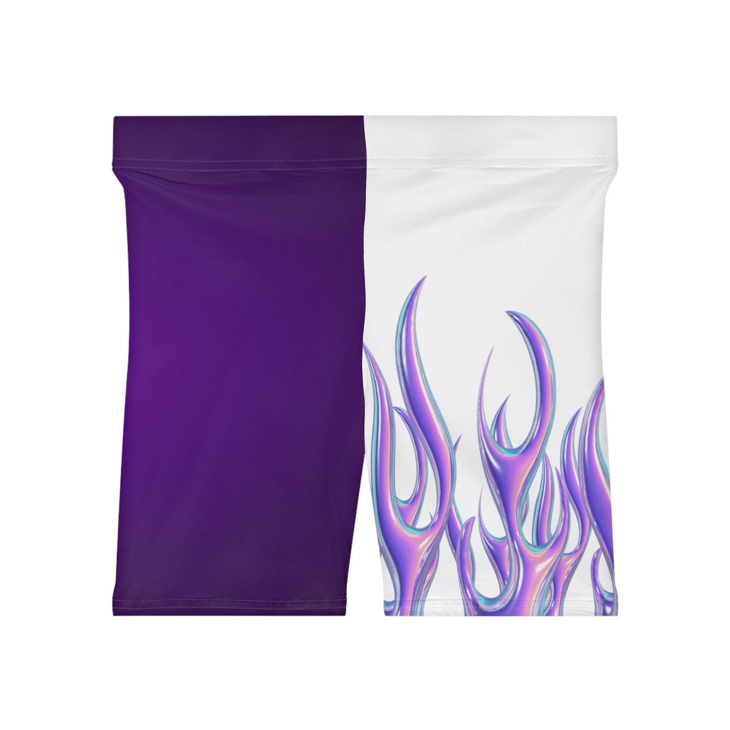 White/Purple Fame Women's Biker Shorts