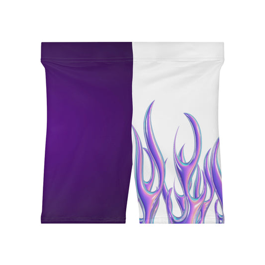 White/Purple Fame Women's Biker Shorts