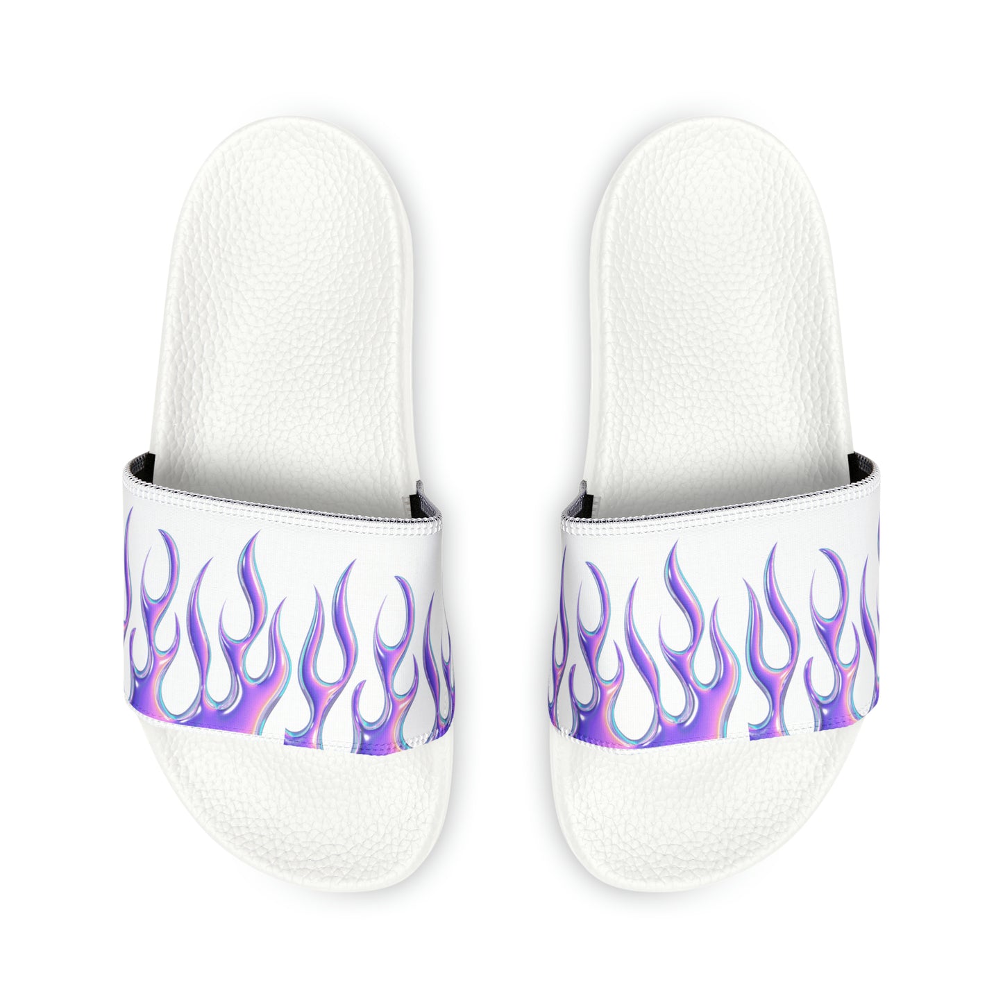 Women's White Purple Flame Slides