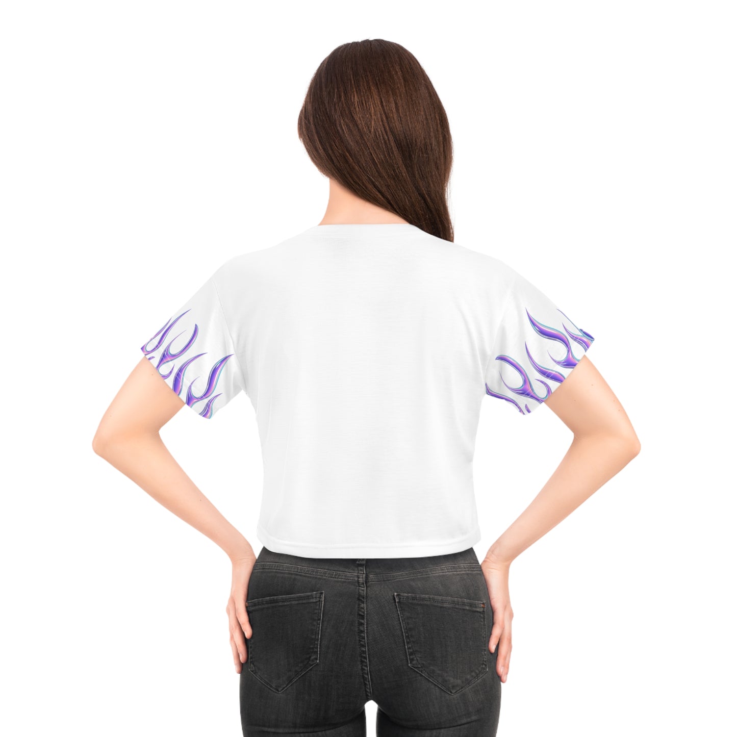 Purple Flame Crop Tee