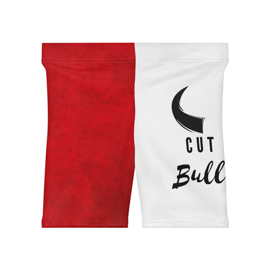 Cut The BS White/Red Women's Biker Shorts