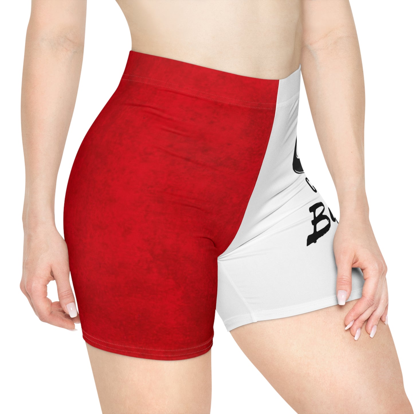 Cut The BS White/Red Women's Biker Shorts