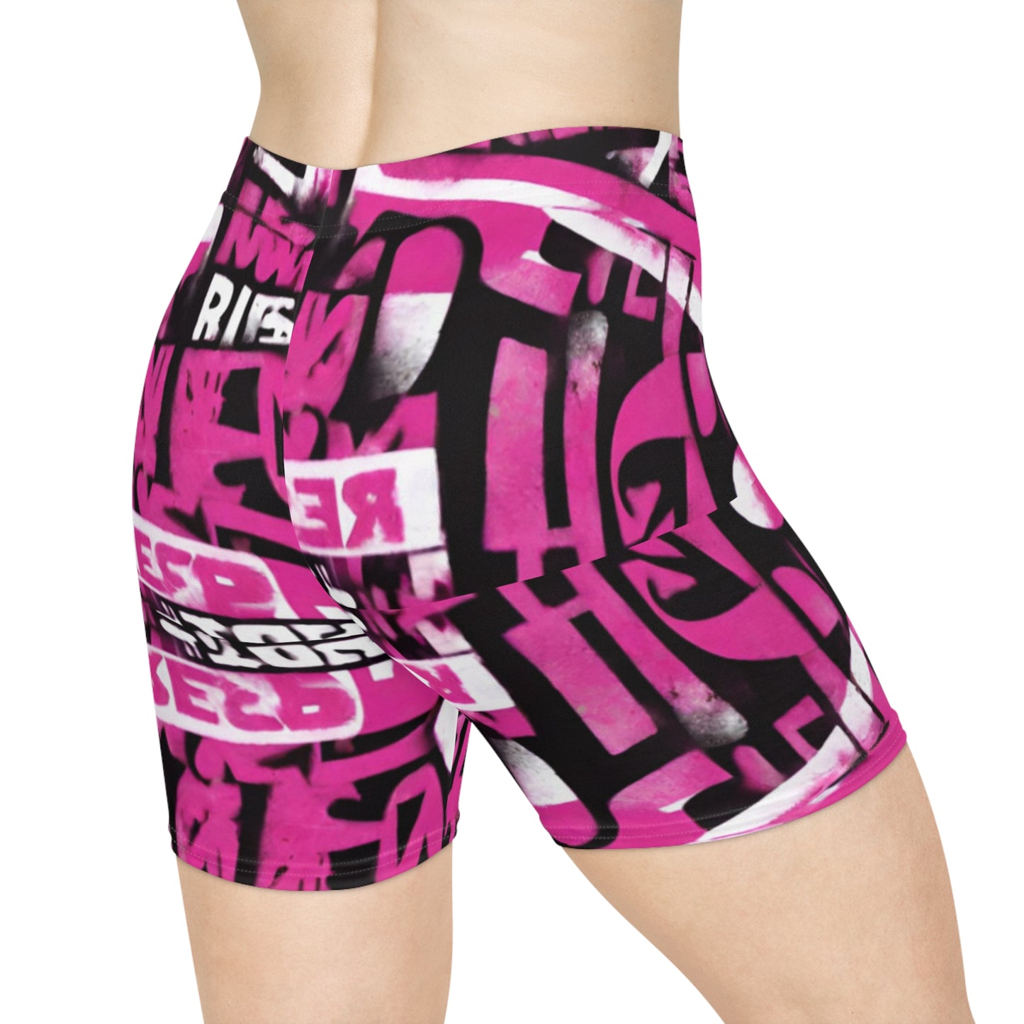 Pink graffiti Women's Biker Shorts