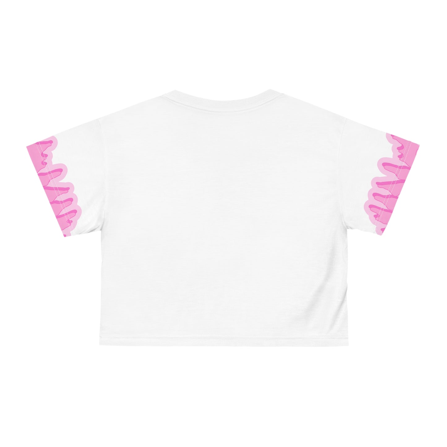 Pink/White Drip Crop Tee