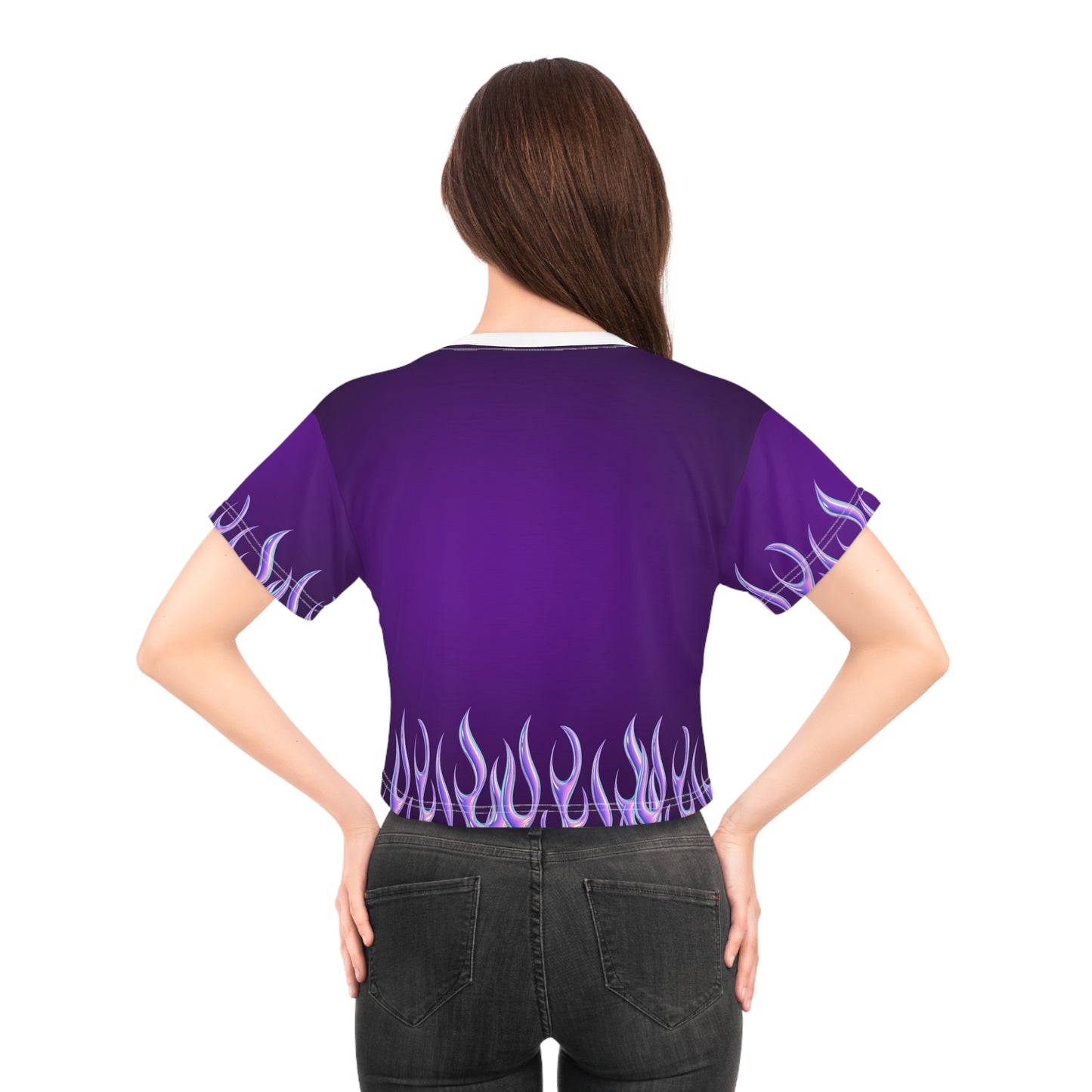 Purple Flame Crop Tee