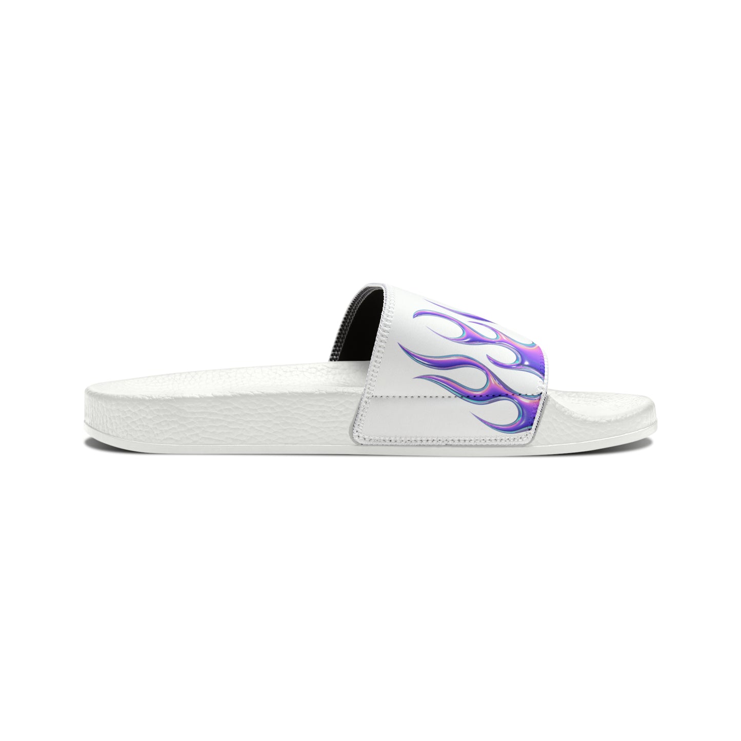 Women's White Purple Flame Slides