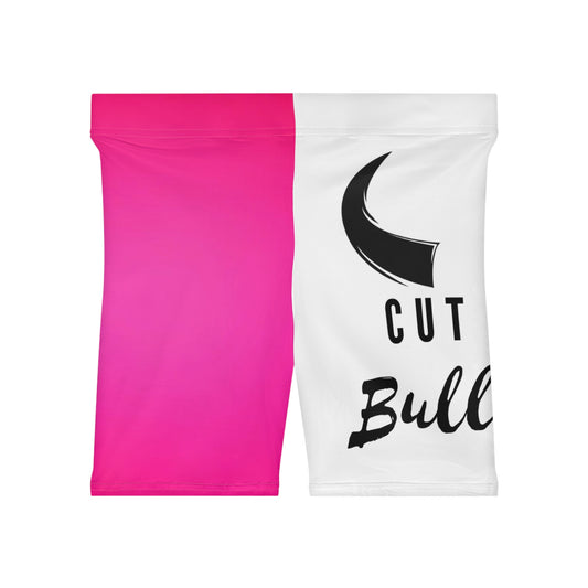 Woman's hot pink/white cut the BS Biker Shorts