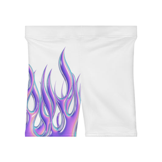 Purple Flame Biker Shorts