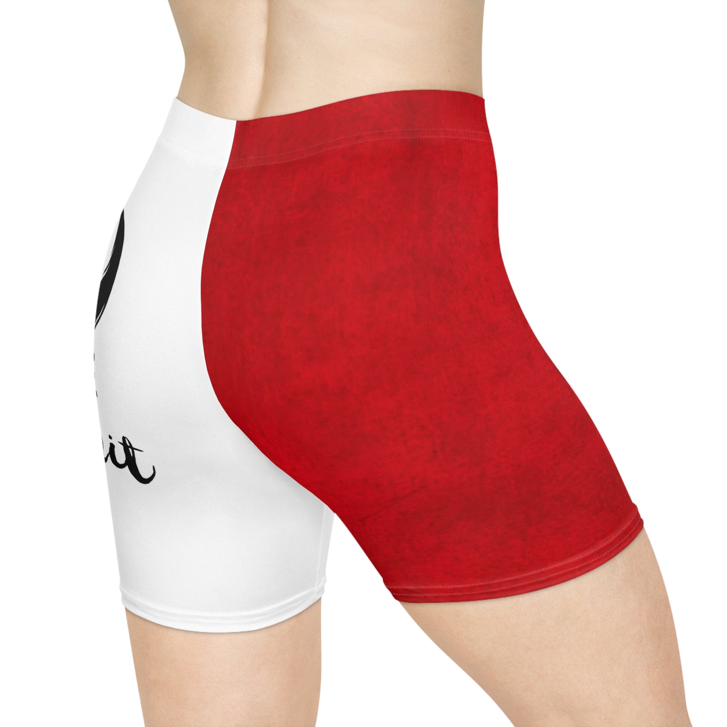 Cut The BS White/Red Women's Biker Shorts