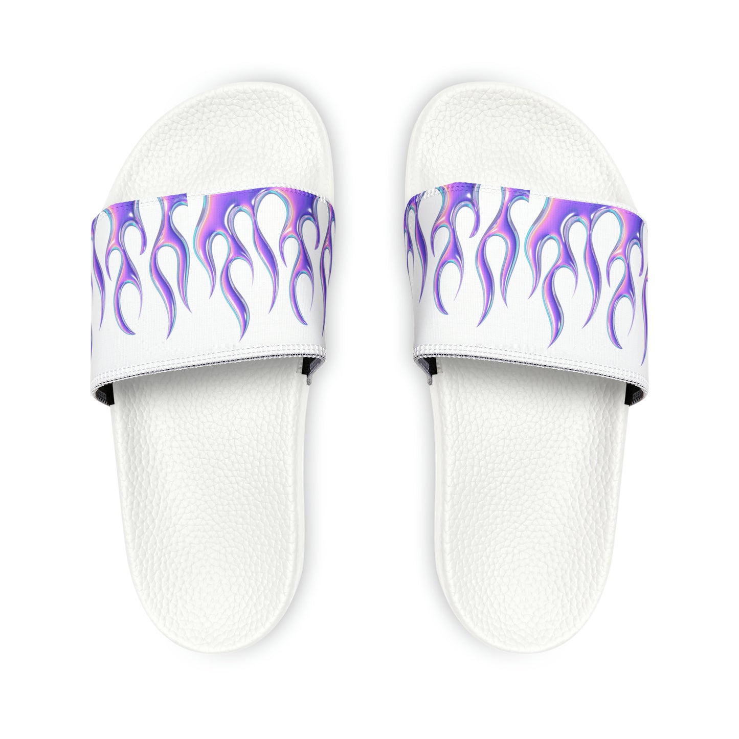 Women's White Purple Flame Slides