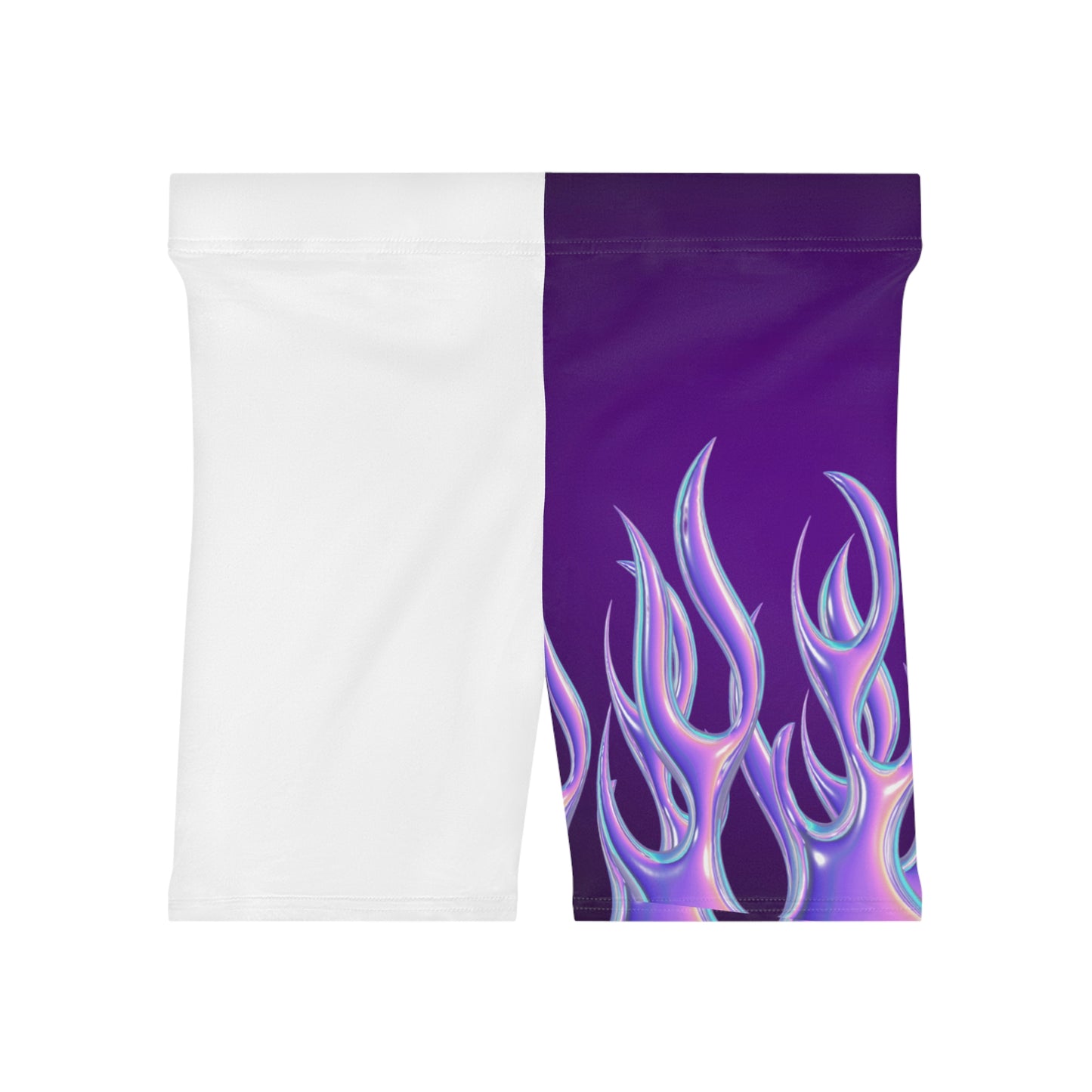 Purple/White Flame Biker Shorts