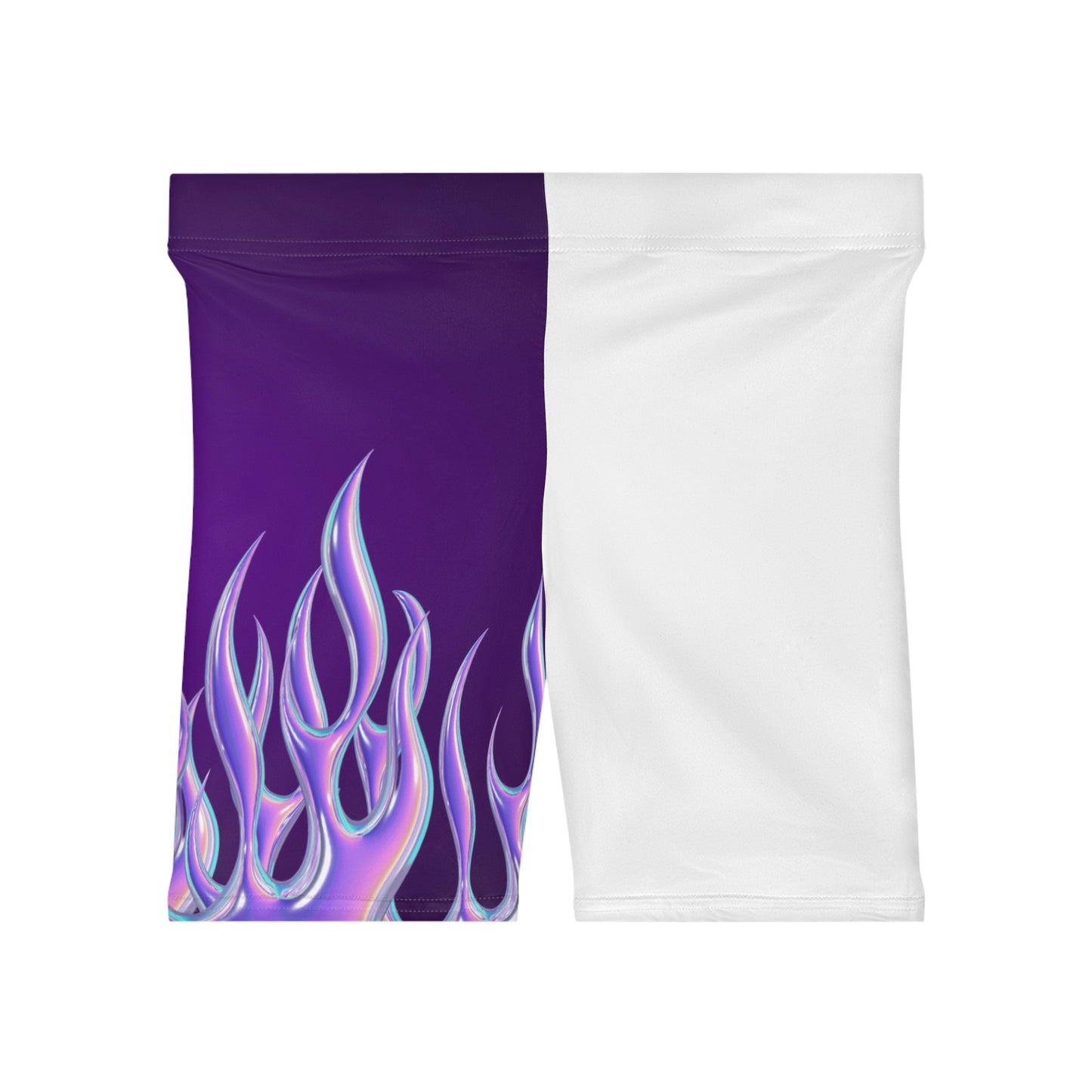 Purple/White Flame Biker Shorts