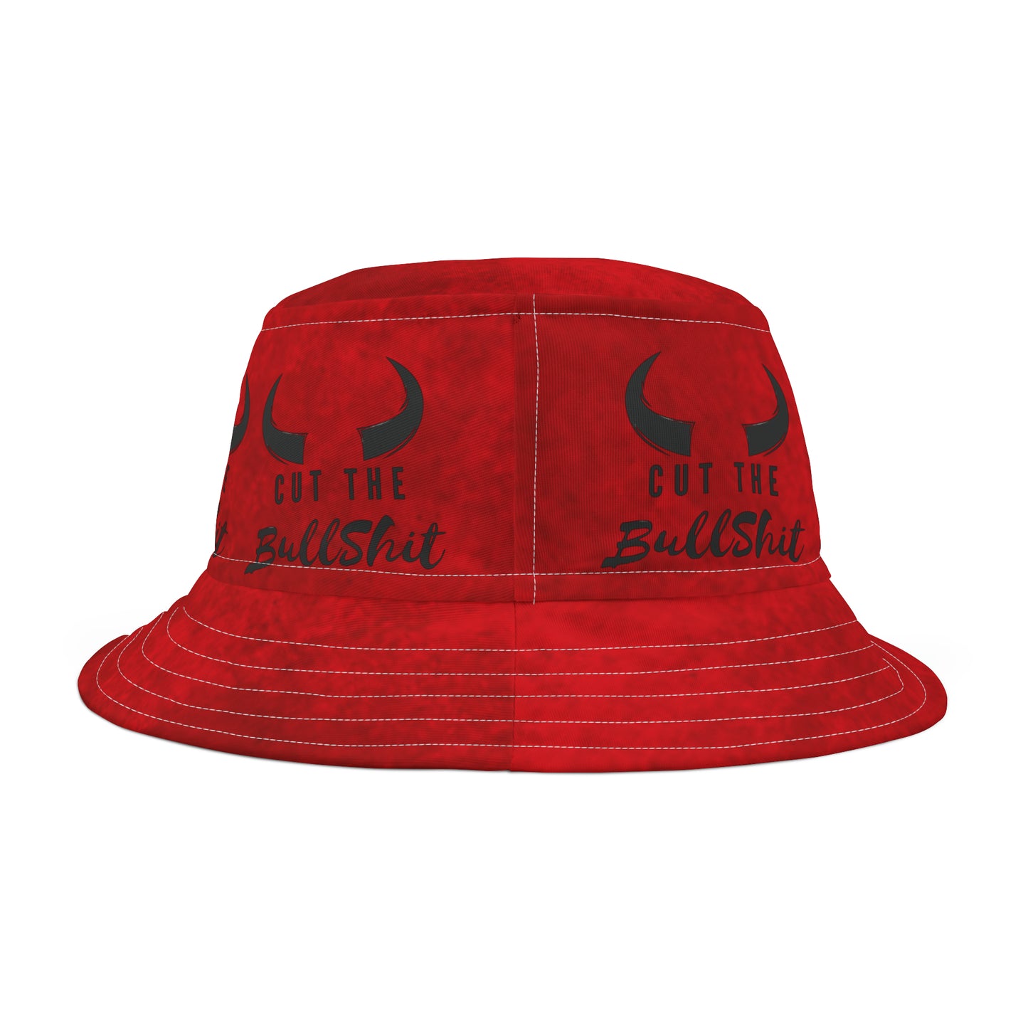 Red Cut The BS Bucket Hat