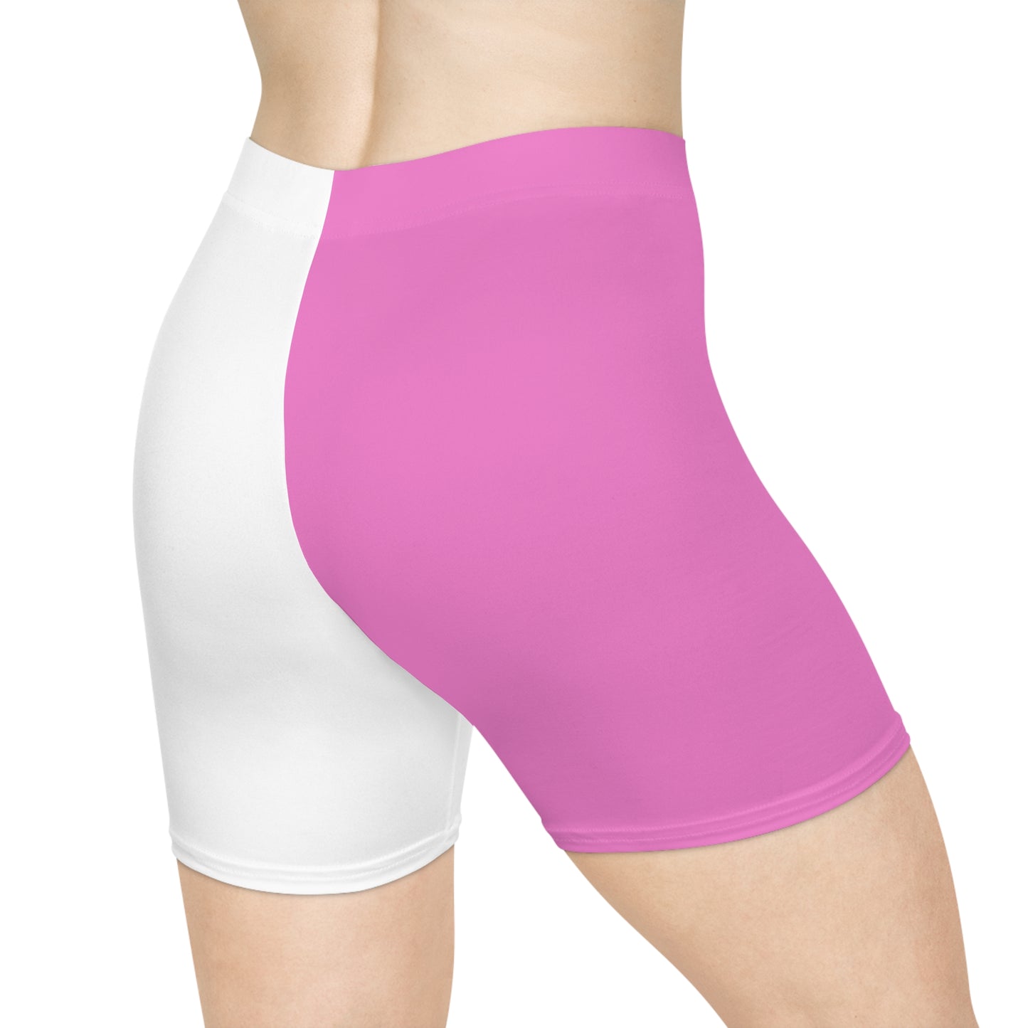 Pink/White Women's Biker Shorts