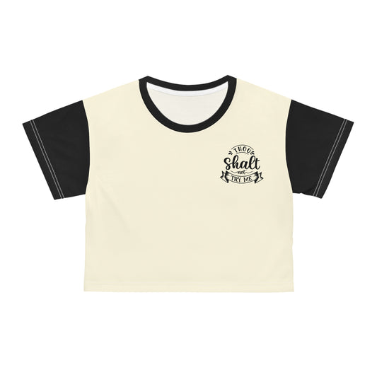 Black Thou Shalt Not Crop Tee