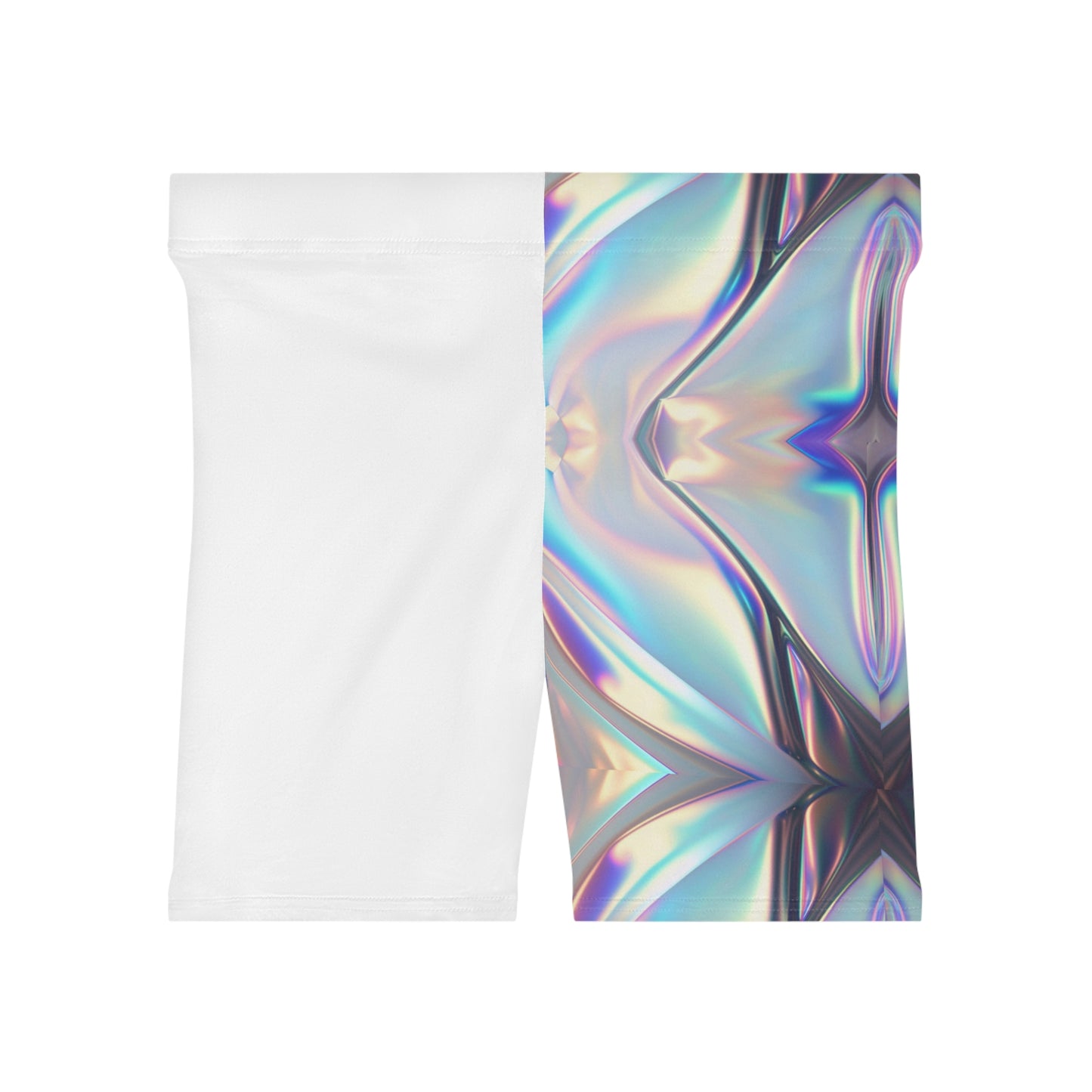 White/Metallic Women's Biker Shorts