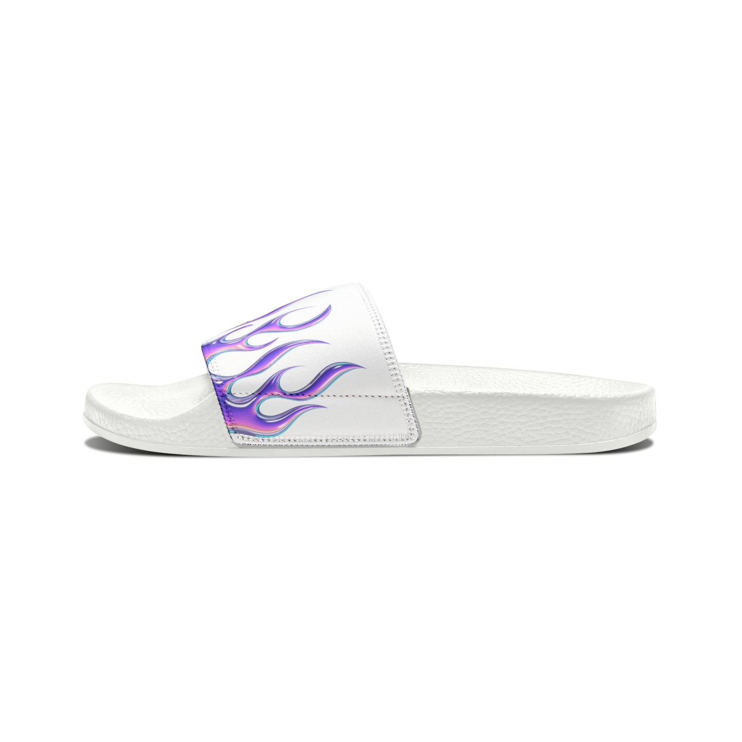 Women's White Purple Flame Slides