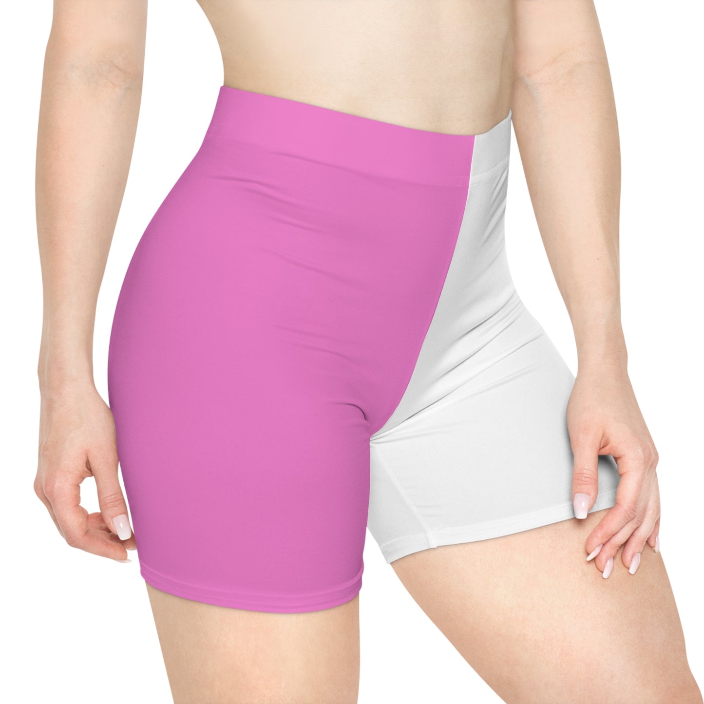 Pink/White Women's Biker Shorts