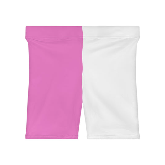 Pink/White Women's Biker Shorts