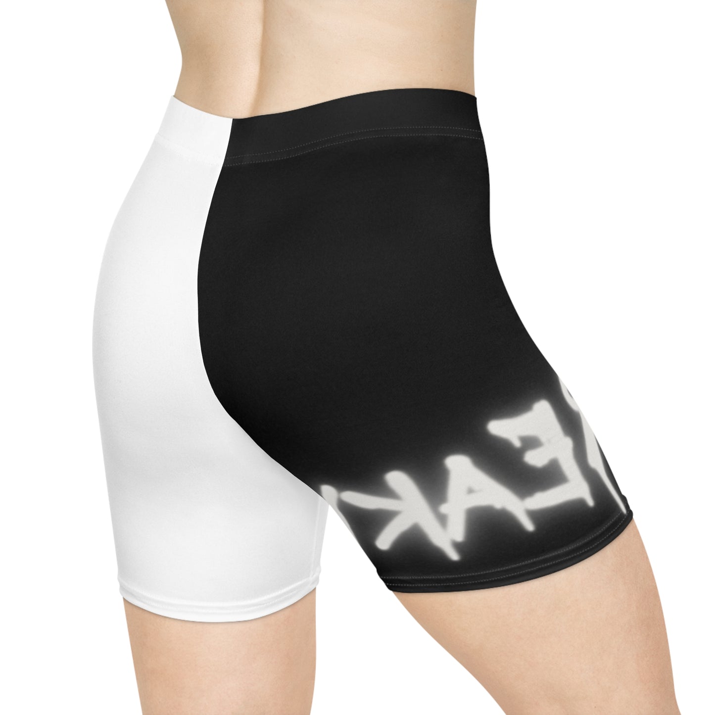 Black/white Freaky Biker Shorts