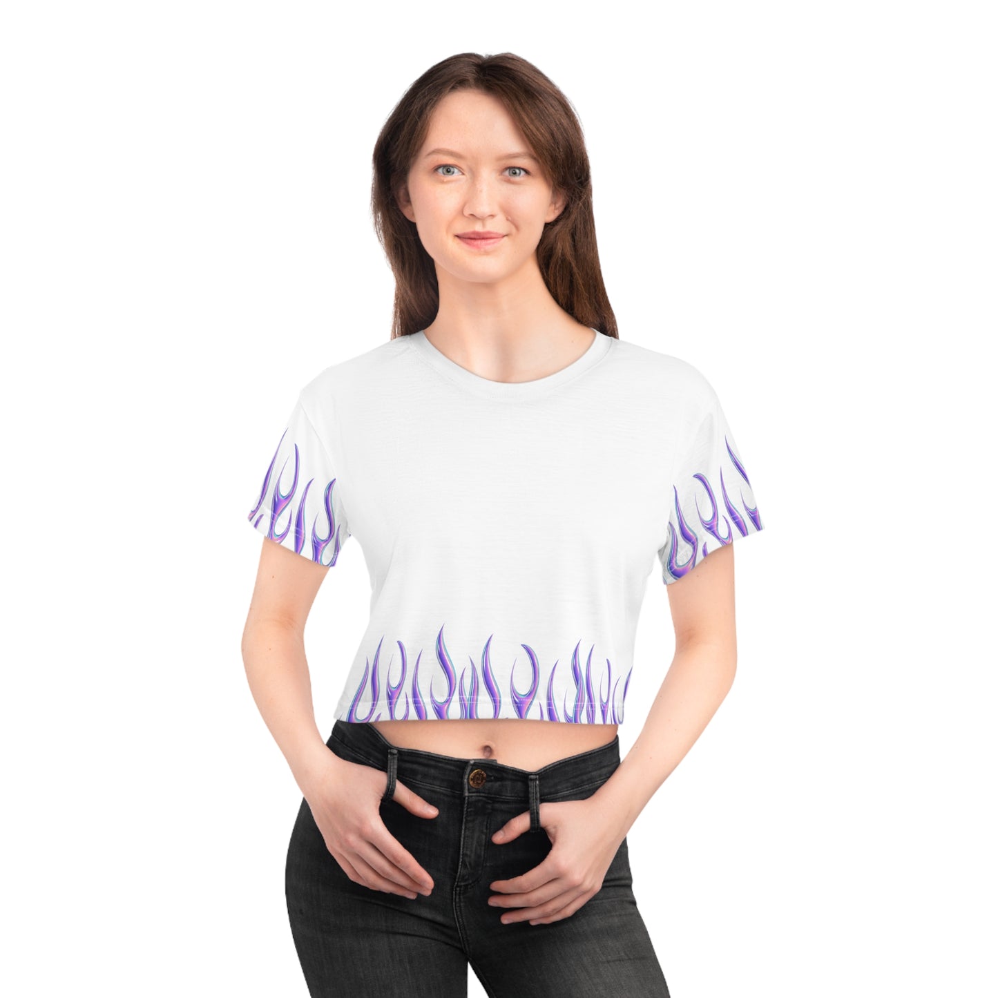 Purple Flame Crop Tee