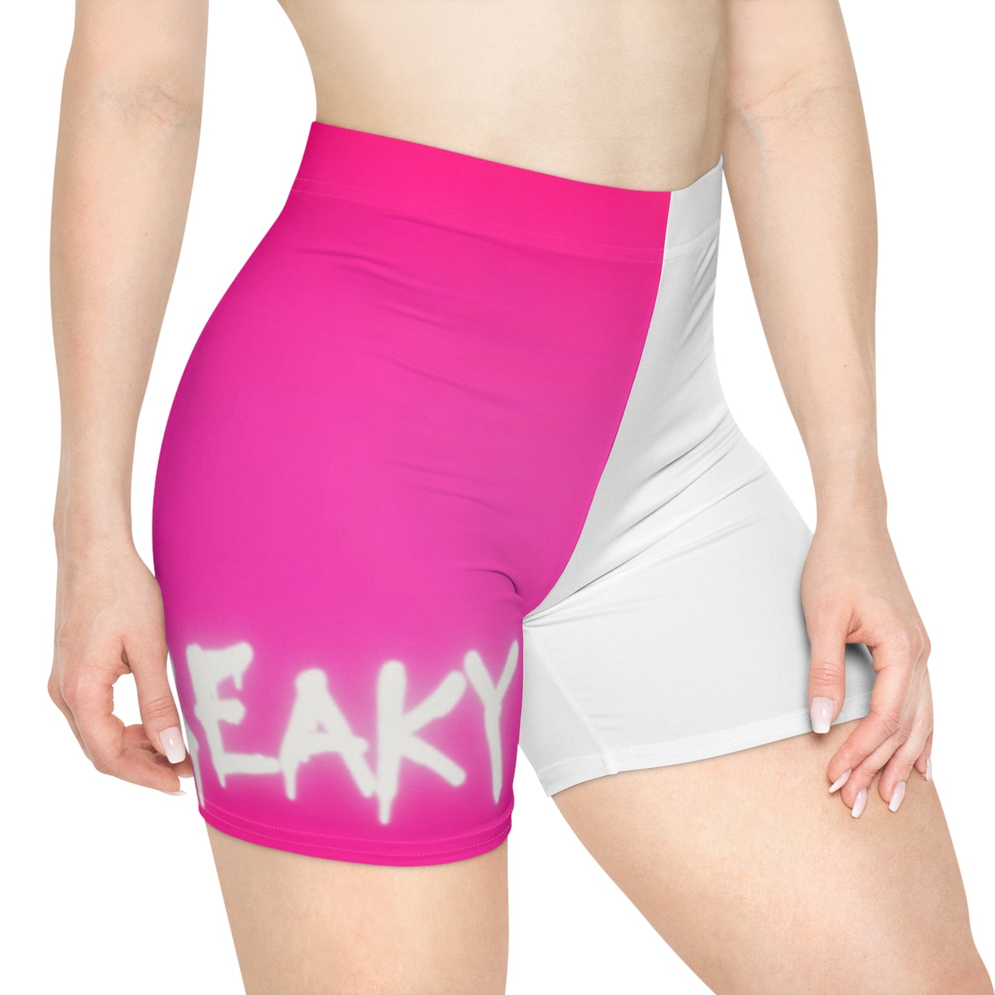 Pink/White Freaky Biker Shorts